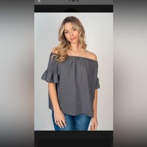 White birch top in black